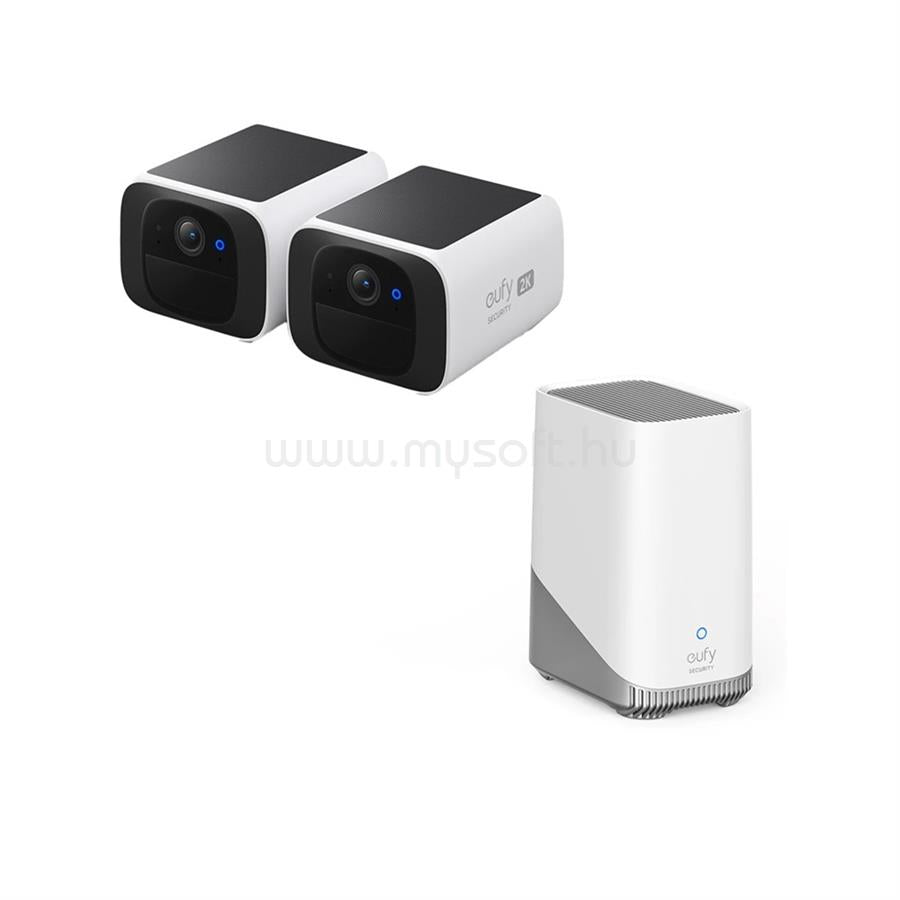 Anker Eufy S220 SoloCam 2-Pack + HomeBase 3, Solar Powered Security Cameras | طقم كامرتين انكر يوفي سولو كام S220 مع هوم بيس, تشغيل بالطاقة الشمسية