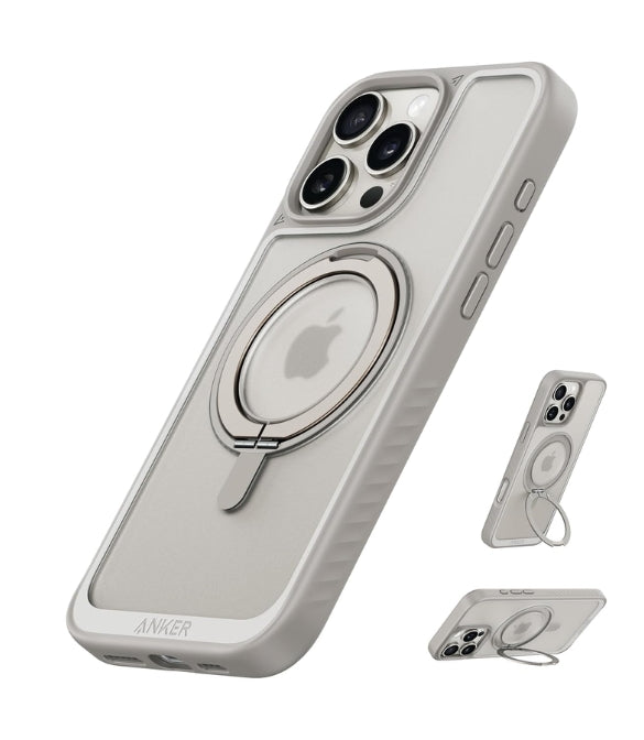Anker MagGo Magnetic Stand Case for iPhone 16 Pro Max - جراب انكر ماج جو المغناطيسي مع حامل 2 في 1، لهاتف ايفون 16 برو ماكس، تيتانيوم