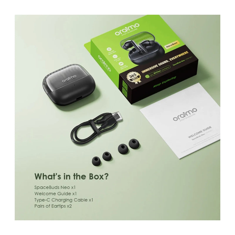 Oraimo TWS Earphone OTW-323 Mysterio Blue - سماعات أورايمو سبيس بودز نيو بلوتوث – أزرق ميستيك