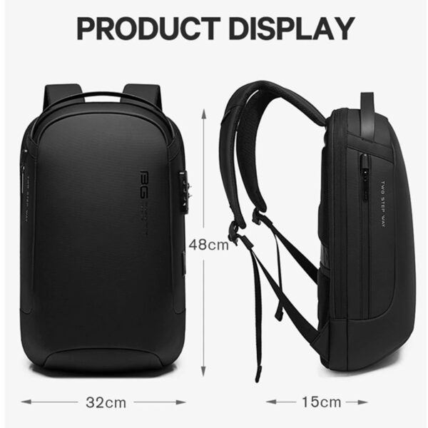 حقيبة ظهر بانجي مضادة للسرقة مقاومة للماء للرجال - اسود | BANGE Men Waterproof Anti-theft Backpack – Black