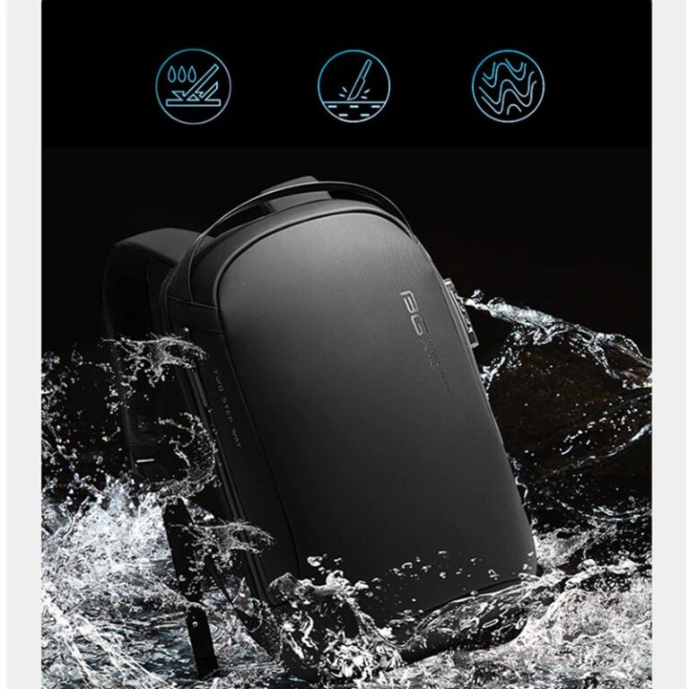 حقيبة ظهر بانجي مضادة للسرقة مقاومة للماء للرجال - اسود | BANGE Men Waterproof Anti-theft Backpack – Black