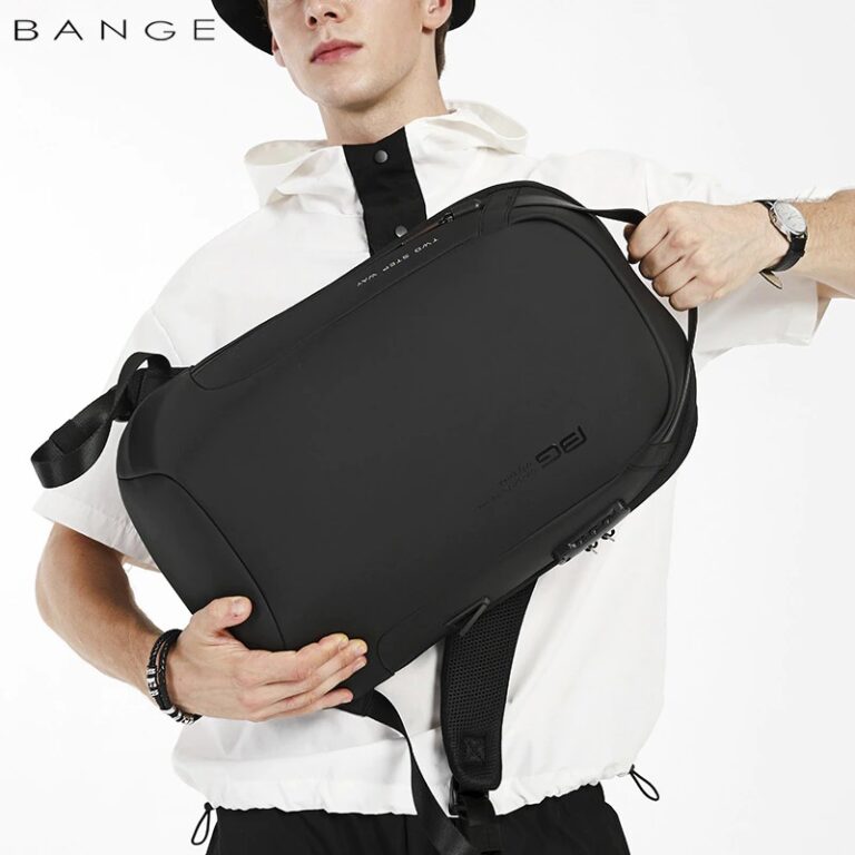 حقيبة ظهر بانجي مضادة للسرقة مقاومة للماء للرجال - اسود | BANGE Men Waterproof Anti-theft Backpack – Black