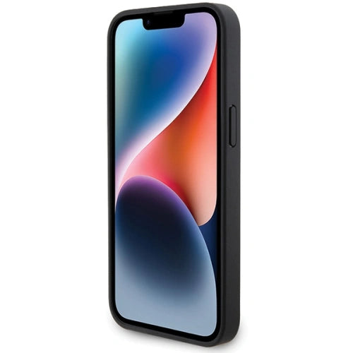 BMW Leather Case, Diamond Pattern, Slim Fit, Shockproof for iPhone 15 Pro Max | كفر بي ام دبليو جلدي بنقشة ماسية لهاتف ايفون 15 برو ماكس, تصميم نحيف مقاوم للصدمات