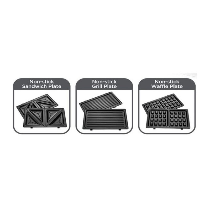 Black&Decker TS2130-B5 2Slice Sandwich Maker 3 in 1 - صانعة ساندويش بلاك اند ديكر 2 شريحة 3 في 1