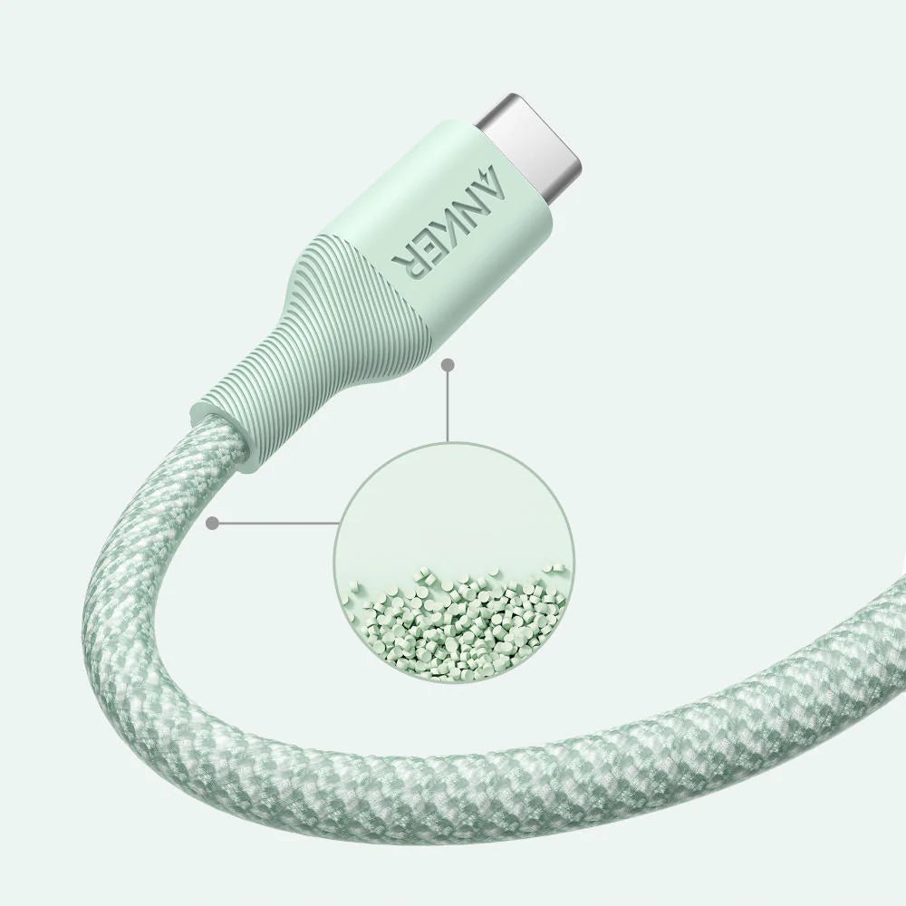 كيبل انكر يو اس بي سي الى يو اس بي سي بقدرة 140 واط وطول 1.8 متر - اخضر | Anker 544 USB-C to USB-C Cable 1.8m 140W – Green