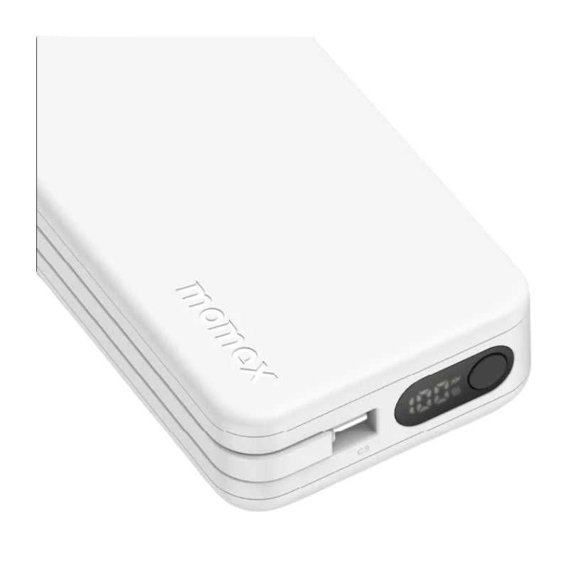 باور بانك موماكس Power Vital+ بسعة 10,000 مللي امبير مع كيبلين تايب سي مدمجين | Momax Power Vital+ Power Bank 10000mAh with 2 Built-In USB-C Cables