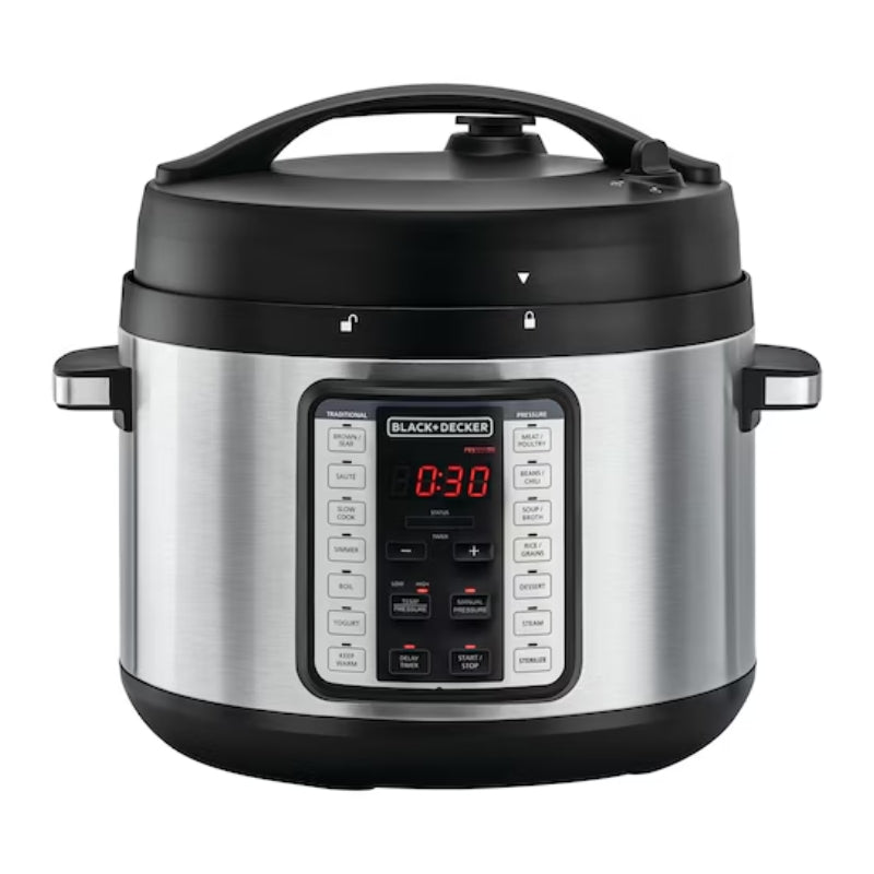 Black+Decker Smart Steamer, 1350W, 9 in 1, 10 Liter - طنجرة بخار ذكي بلاك أند ديكر 10 لتر 1350 وات مع 9 وظائف مطبخية