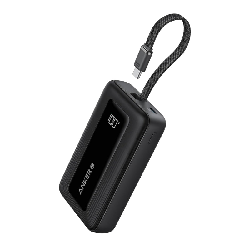 Anker Power Bank 20K 30W Built-In USB-C Cable - باور بانك أنكر 20000 مللي أمبير 30 وات مع كابل USB-C مدمج