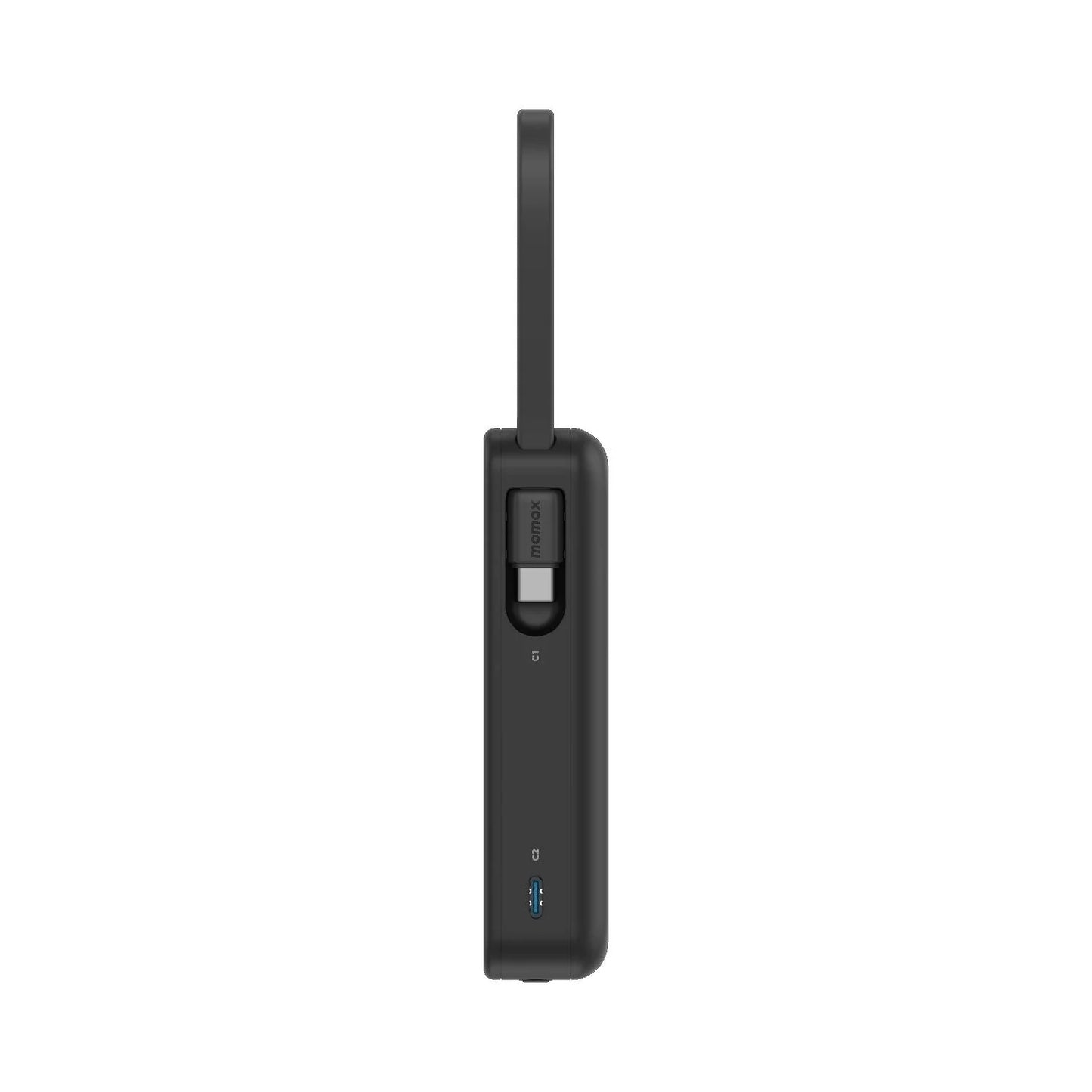 Momax Power Vital+ 10000mAh Battery Pack with Dual Built-in USB-C Cables and Fast Charging - باور بانك موماكس بور فايتل بلس بسعة 10000 مللي امبير مع كابلين USB-C مدمجين تدعم الشحن السريع