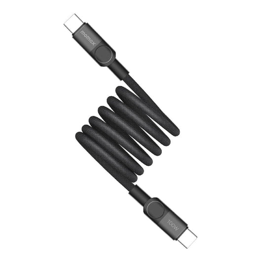 Momax Mag.Link 100W Magnetic USB‑C to USB‑C Cable, 1 m - كيبل موماكس ماج لنك المغناطيسي, USB-C الى USB-C, شحن سريع 100 واط, طول 1 م