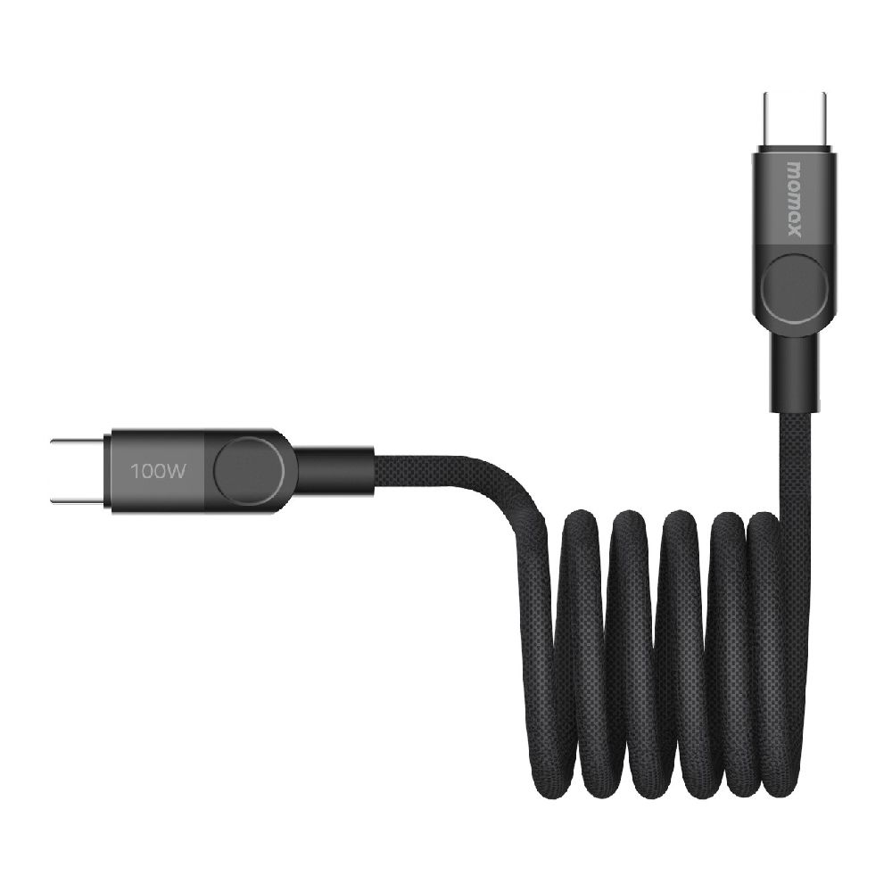 Momax Mag.Link 100W Magnetic USB‑C to USB‑C Cable, 1 m - كيبل موماكس ماج لنك المغناطيسي, USB-C الى USB-C, شحن سريع 100 واط, طول 1 م
