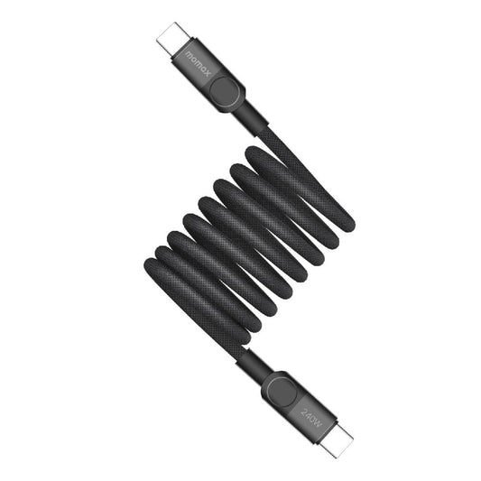 Momax Mag.Link 240W Magnetic USB‑C to USB‑C Cable, 2 m - كيبل موماكس ماج لنك المغناطيسي, USB-C الى USB-C, بقوة 240 واط, طول 2م