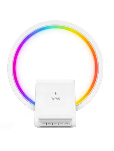 WiWU 2 in 1 Wireless Charging Atmosphere Light Speaker  -  مكبر صوت 2 في 1 بإضاءة جو شحن لاسلكي من ويوو
