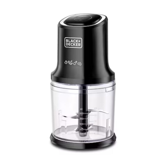 Black+Decker 500W Vertical Chopper FC500-B5 - فرامة طعام 500 واط بسعة 500 مل مع شفرات ستانلس ستيل