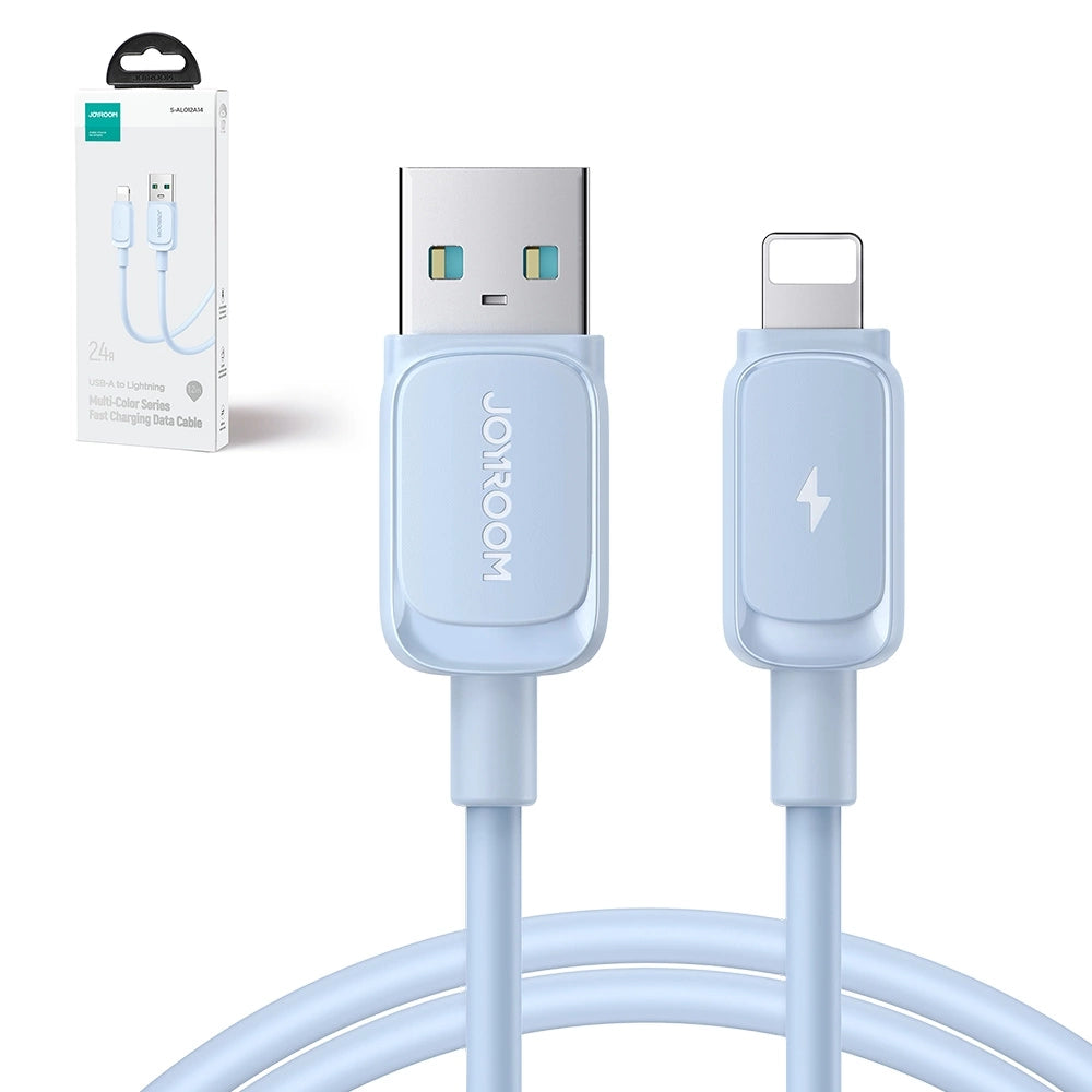 كيبل جويرووم ملتي كالار سيريس يو اس بي اي الى لايتننغ بقدرة شحن 18 واط وطول 1.2 متر | JOYROOM Multi-Color Series 3A Fast Charging Data Cable USB-A to Lightning 18W 1.2m