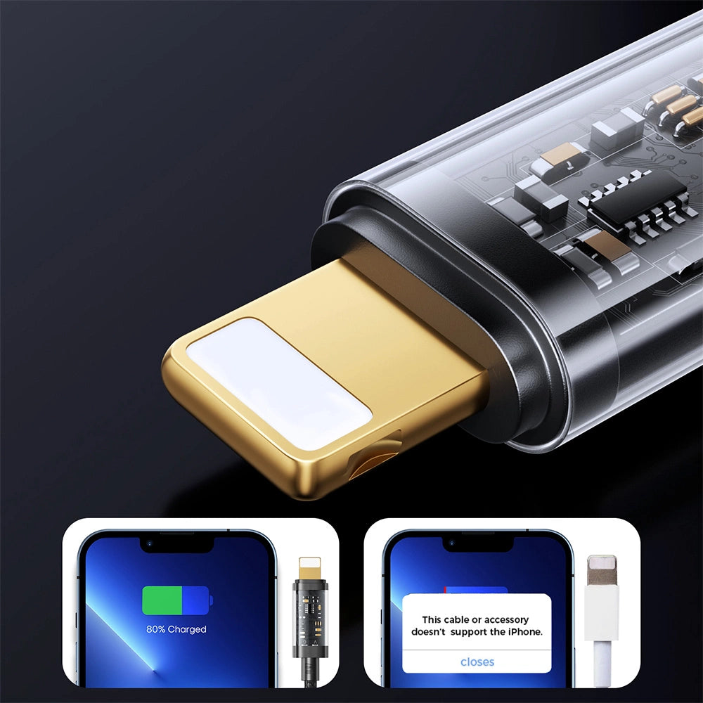 كيبل جويرووم يو اس بي سي الى لايتننغ بقدرة شحن 20 واط وطول 1.2 متر - اسود | JOYROOM S-CL020A12 Lightning To USB-C PD Cable 20W 1.2m – Black