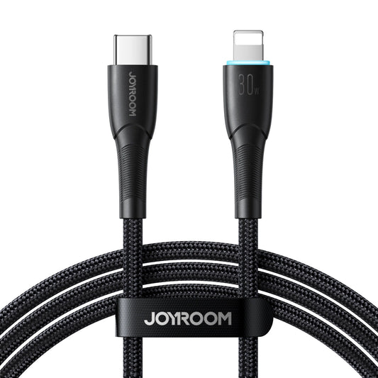 كيبل جويرووم SA32-CL3 يو اس بي سي الى لايتننغ بقدرة شحن 30 واط وطول 1 متر - اسود | JOYROOM Starry Series SA32-CL3 30W USB-C to Lightning Cable 1m – Black