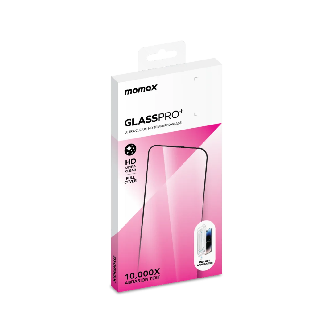 Momax Full Coverage Screen Protector for iPhone 15 Pro Max - واقي الشاشة موماكس لهاتف ايفون 15 برو ماكس, تغطية كاملة