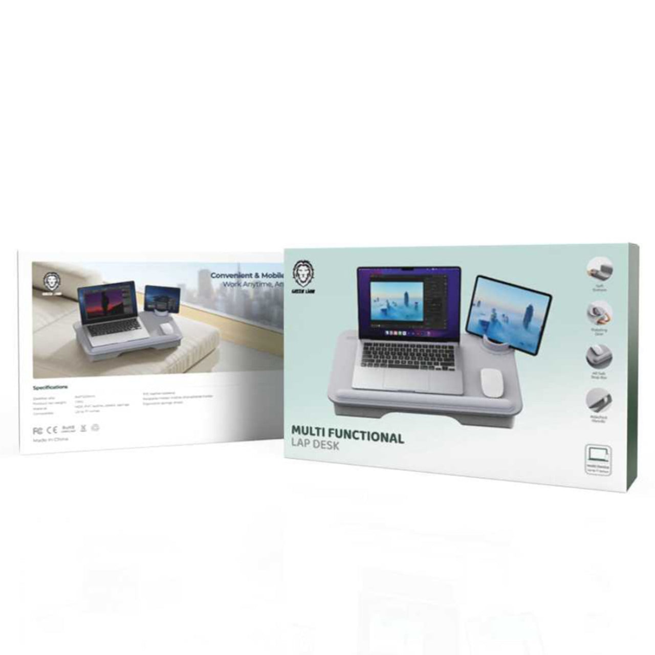 طاولة جرين لايون  المحمولة متعددة الاستخدامات 17 بوصة | Green Lion Multi-Functional Cushioned Lap Desk 17