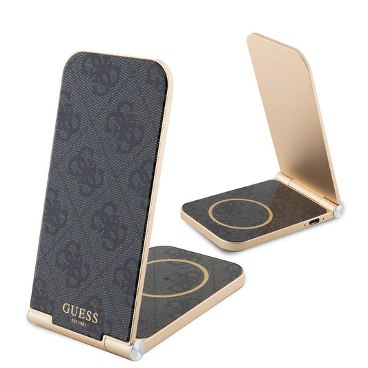 GUESS 15W Magnetic Desk Charger with 4G Pattern – MagSafe Compatible | شاحن مكتبي مغناطيسي بقدرة 15 واط من GUESS بتصميم 4 جي - متوافق مع ماج سيف