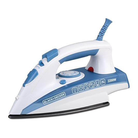 Black+Decker Deluxe Steam Iron, Adjustable Temperature Settings - مكواة بخار بلاك أند ديكر ديلوكس بدرجات حرارة قابلة للتعديل
