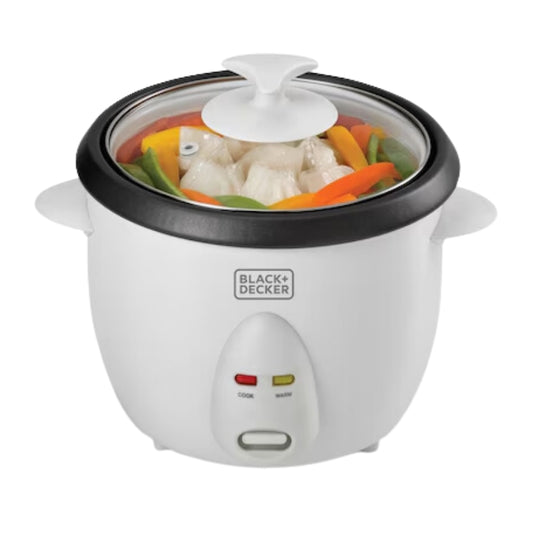 Black+Decker Rice Cooker 400W 1L Removable Non-Stick Pot - طباخ أرز بلاك أند ديكر 400 وات مع وعاء غير لاصق قابل للإزالة