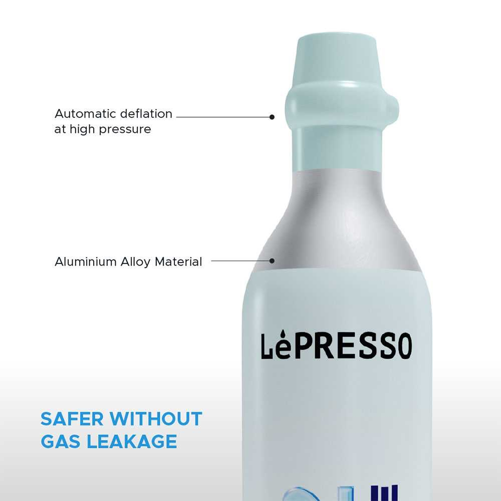 LePresso CO2 Capsule 0.6L for Sparkling Water & Drinks - كبسولة LePresso CO2 لتصنيع المياه الغازية 0.6 لتر