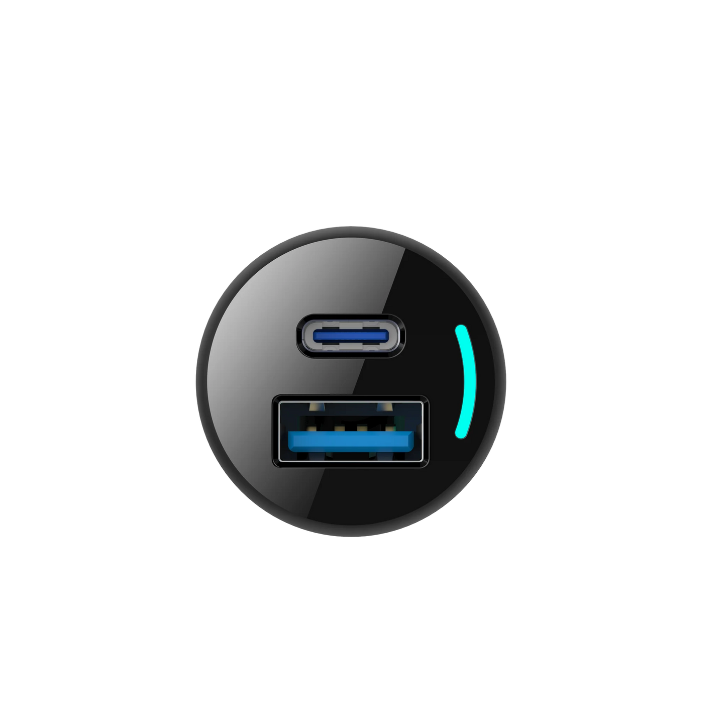 شاحن سيارة باورولوجي سريع بمنفذين يو اس بي اي و يو اس بي سي, بقدرة 35 واط | Powerology 35W PD + QC3.0 LED Dual Ports Car Charger.