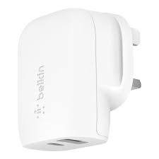 Belkin 37W USB Type C PPS PD Dual Port Wall Phone Charger - شاحن هاتف جداري بمنفذ مزدوج يو اس بي من النوع سي من بيلكن بقدرة 37واط