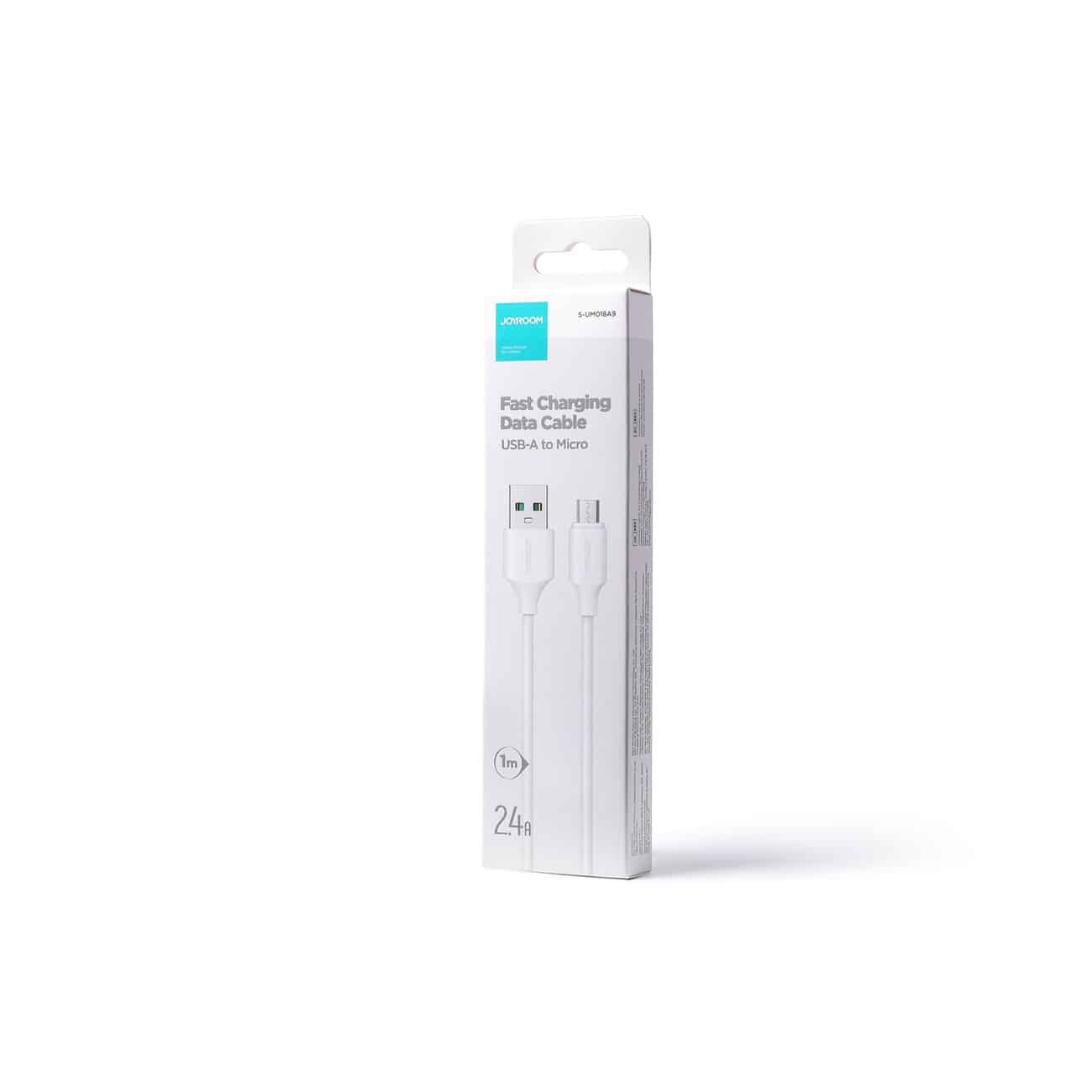 كيبل جويرووم لونج لاستنج يو اس بي اي الى مايكرو بقدرة شحن 18 واط وطول 1 متر | JOYROOM Long-Lasting Series 2.4A Fast Charging Data Cable USB-A to Micro 18W 1m