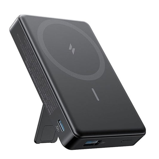 Anker MagGo 10K Power Bank with Magnetic Stand Black -شاحن متنقل بسعة 10,000 مللي أمبير مع حامل مغناطيسي أسودAnker MagGo