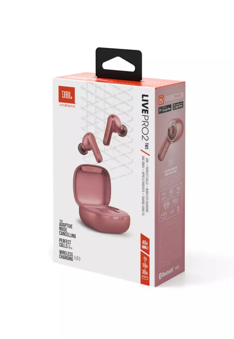 JBL Live Pro 2 True Wireless Noise Cancelling Earbuds, 40H Playtime | سماعة جي بي ال لايف برو 2 لاسلكية مع ميزة الغاء الضوضاء, تشغيل حتى 40 ساعة