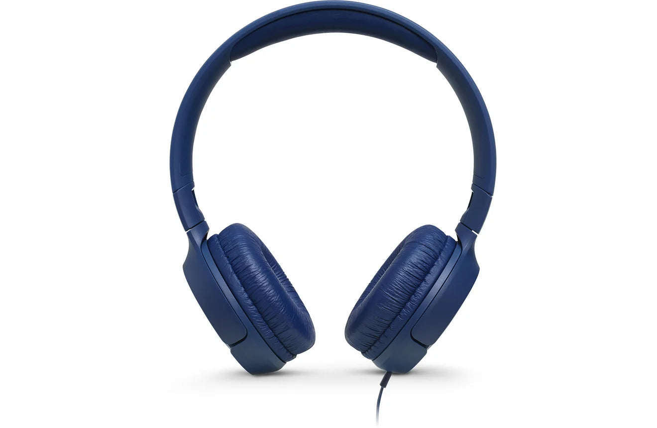 JBL T500 Wired On-Ear Headphones with Pure Bass Sound and Built-in Mic | سماعة جي بي ال T500 سلكية على الاذن بصوت بيس نقي وميكرفون مدمج