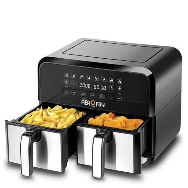Black+Decker Digital Dual Zone Air Fryer DZAF1700-B5 -قلاية هواء رقمية مزدوجة المنطقة بلاك آند ديكر، 8 لتر، 1700 وات