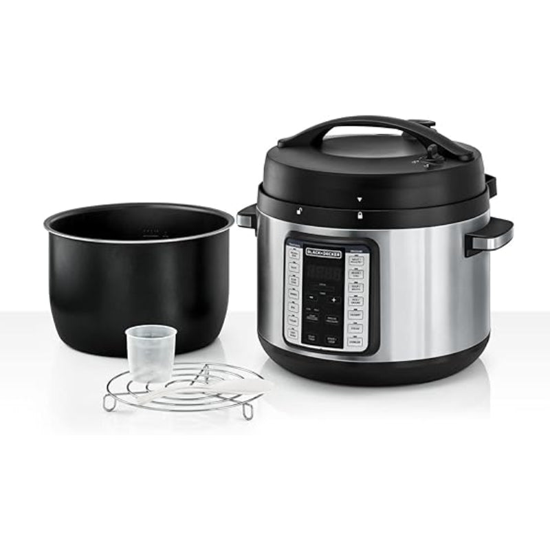 Black+Decker Smart Steamer, 1350W, 9 in 1, 10 Liter - طنجرة بخار ذكي بلاك أند ديكر 10 لتر 1350 وات مع 9 وظائف مطبخية