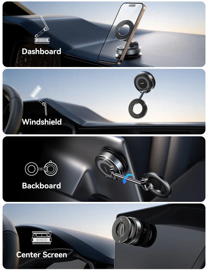حامل هاتف جويرووم المغناطيسي مع قاعدة شفط ميكانيكية | JOYROOM JR-ZS501 MagSafe Suction Cup Phone Mount – Dual Lock Stability