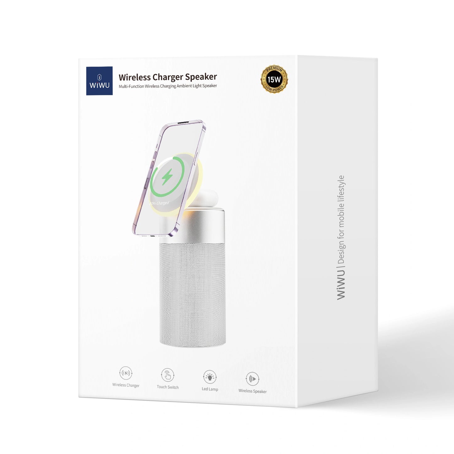 شاحن ويوو اللاسلكي 3 في 1 مع مكبر صوت | WiWU 3 in 1 Wireless Charger & Speaker