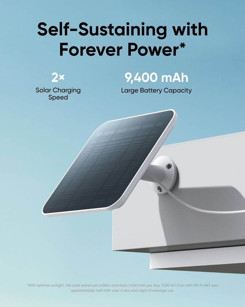 Anker Eufy 4G LTE Cam S330, 4K Solar Security Camera | كاميرا مراقبة انكر يوفي 4G LTE S330, دقة 4K, تشغيل بالطاقة الشمسية