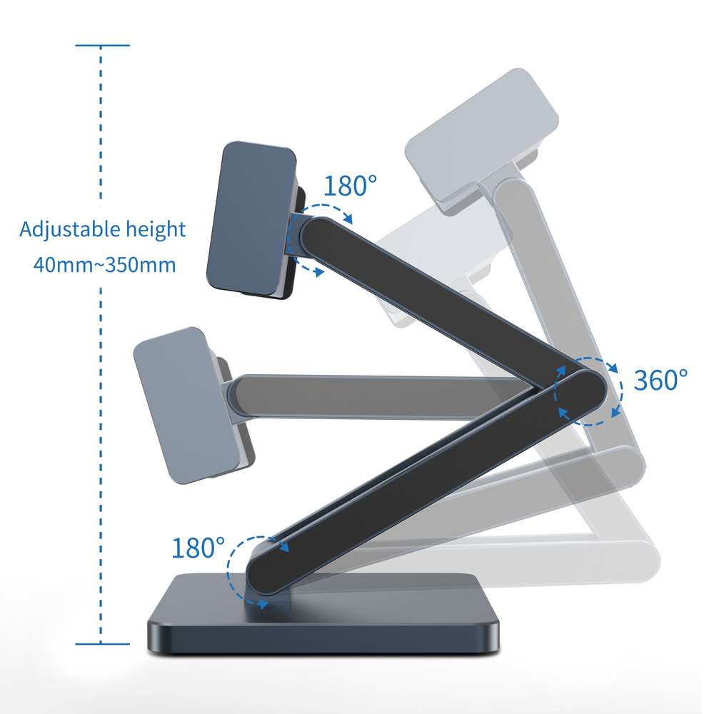 حامل تابلت ويوو AH801 مصنوع من الالمنيوم لحجم 13 انش مع موزع يو اس بي | WIWU AH801 For iPad 13-inch Aluminum Alloy Folding Tablet Bracket with USB Hub