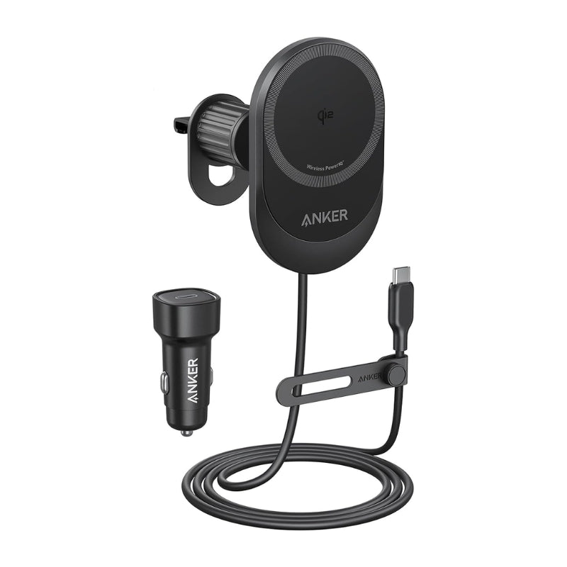 Anker MagSafe Car Charger 15W Qi2 With 360° Phone Holder - شاحن أنكر ماجسيف للسيارة 15 وات Qi2 مع حامل هاتف دوار 360 درجة