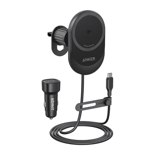 Anker MagSafe Car Charger 15W Qi2 With 360° Phone Holder - شاحن أنكر ماجسيف للسيارة 15 وات Qi2 مع حامل هاتف دوار 360 درجة
