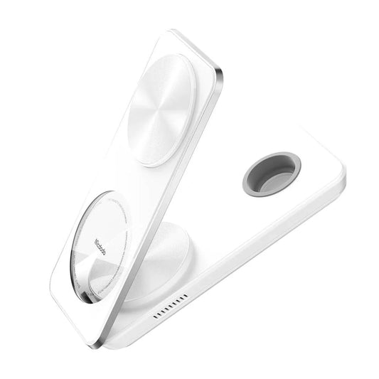 Mcdodo 3in1 Foldable Magnetic Wireless Charger and Stand - شاحن وحامل لاسلكي مغناطيسي قابل للطي 3 في 1 من ماكدودو