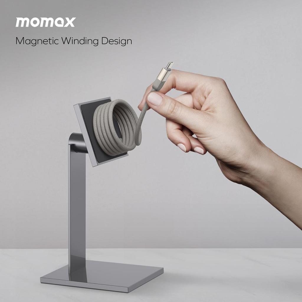 Momax Mag Link 100W Magnetic USB‑C to USB‑C Cable, 1m - كيبل موماكس ماج لنك المغناطيسي, USB-C الى USB-C, شحن سريع 100 واط, طول 1م
