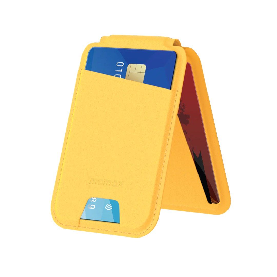 Momax 1-Wallet Magnetic Stand Card Holder | MagSafe Compatible - حافظة بطاقات موماكس 1-واليت المغناطيسية متعددة الوظائف, تدعم تقنية ماج سيف