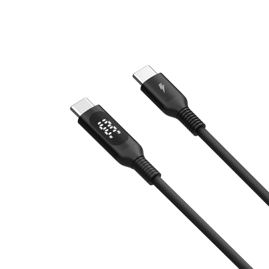 Momax EliteLink USB‑C to USB‑C PD 100W Cable with LED Display, 1.2m - كيبل موماكس اليت لنك USB-C الى USB-C مع شاشة LED, شحن سريع 100 واط, طول 1.2م