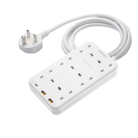 Momax ONEPLUG 6-Outlet Power Strip - مشترك كهربائي موماكس وان بلاج بـ6 منافذ طاقة
