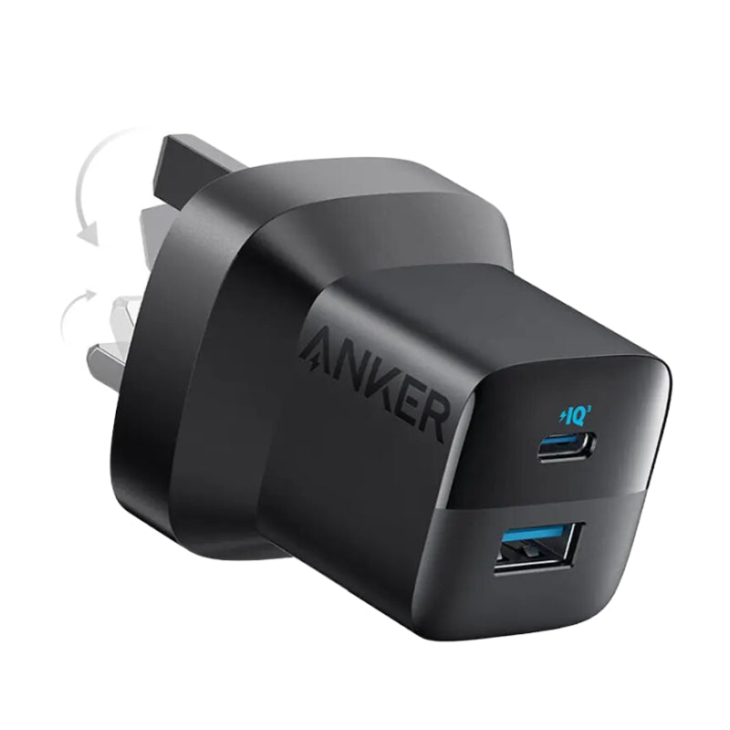شاحن جداري انكر 323 بمنفذي يو اس بي سي و يو اس بي اي بقدرة شحن 33 واط  | Anker 323 USB C Plug Charger 33W