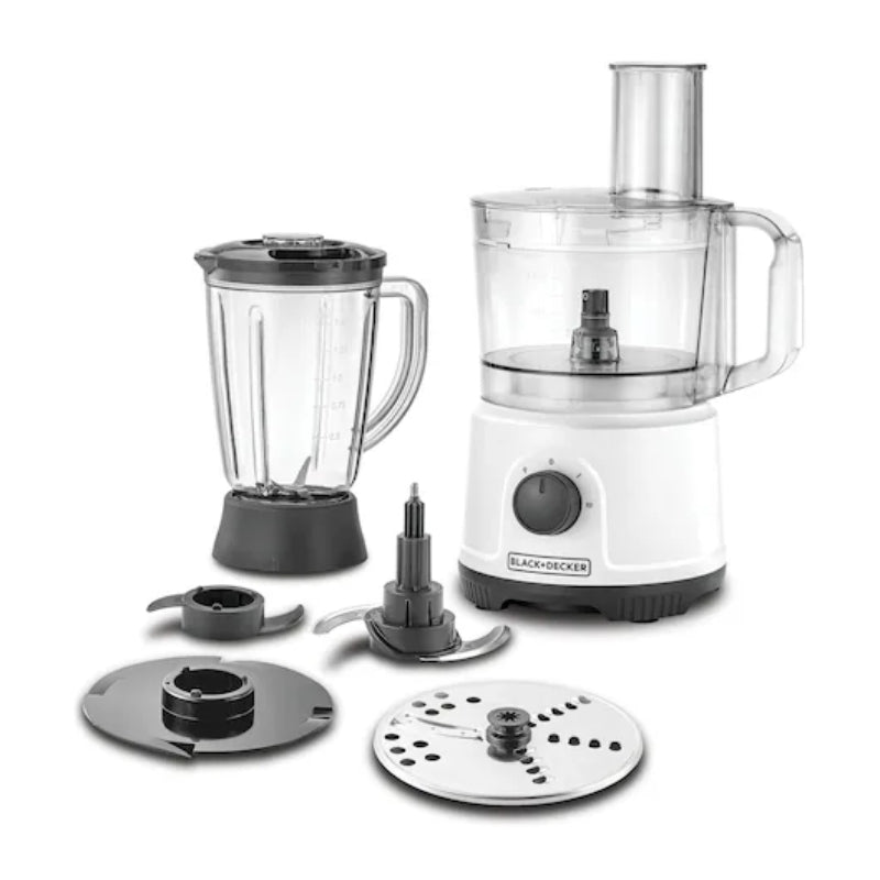 Black+Decker 800W Food Processor FX822-B5 - محضّر طعام 800 واط مع وعاء 2 لتر وخلاط 1.5 لتر