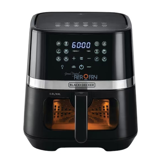 Black+Decker 12 in 1 Multifunction Grand Digital Aerofry AF5800-B5 -قلاية بلاك آند ديكر 12 في 1 الرقمية بسعة 5.8 لتر