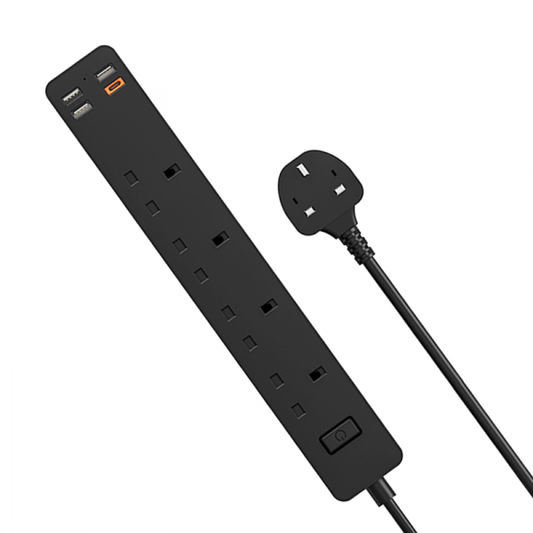 WiWU U01 Power Strip Socket With 4 AC 3 USB 20W PD - وصلة كهربائية بمنفذ يو اس بي سي و3 منافذ يو اس بي  بقدرة 20 واط من ويوو